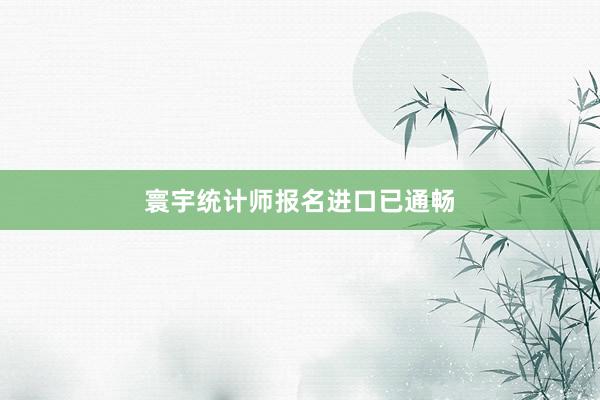 寰宇统计师报名进口已通畅